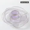 Cinta de Hilo de Cola de Pez con Borde Dorado de 4 cm Hilo de Poliéster Ramo de Flores Pastel Floral Caja de Regalo Cinta de Lazo DIY