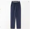 2025 Nuevos Pantalones Casuales para Hombre Pantalones de Algodón y Lino Estilo Japonés Retro Color Sólido Simples Rectos Pantalones Hombre