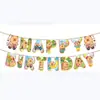 Fabricante de Banderines de Letras Felíz Cumpleaños de Dibujos Animados Listos para Usar Banderín de Tirar Decoración Temática para Fiestas de Cumpleaños Infantiles