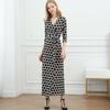 Vestido Longo Estampado Xadrez Aparência Emagrecedora Vestido para Pausa para o Chá Feminino Pg Dvf Saia Envelope F2025 Verão Novo Estilo