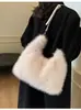 2026 Nueva Bolsa de Felpa de Invierno Transfronteriza para Mujer, Bolso Versátil de Moda Tipo Dumpling, Bolso de Mano, Bolso Cruzado de Hombro Casual a la Moda