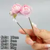 Pinza para el Cabello en Forma de U con Flor de Rosa Blanca Luna Suave con Cheongsam de la Dinastía Han Chinoiserie Pinza para el Cabello Accesorios de Lujo para el Cabello Tocado