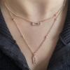 Collar con Clip de Papel de Doble Capa de Circonita Estilo Fresco de Lujo Ligero para Mujer, Diseño de Nicho, Cadena Elegante para Clavícula que No se Desvanece