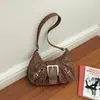 Bolso de hombro retro con estampado de leopardo moderno y elegante, nuevo de moda para el verano 2026, simple, versátil, texturizado, transfronterizo