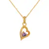 Colar com Pingente Coração Original Inlaid Zircônia Estilo Coreano Corrente para Clavícula Feminino Titânio Aço Banhado a Ouro PVD Joias