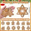 24 Peças Natal 2D Criativo Casa de Pão de Gengibre Estrela de Cinco Pontas Decoração de Feriado Pendurada Decoração de Atmosfera de Feriado Pendurar na Árvore