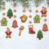 Navidad Transfronteriza Productos Nuevos Decoraciones para Fiestas Navideñas de Invierno Adornos Sujetador de Calcetines de Copo de Nieve Hombre de Jengibre Adornos Colgantes para Árbol de Navidad