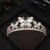 Corona de Novia Transfronteriza Aleación Pedrería Fiesta de Cumpleaños Tiara Princesa Accesorios para el Cabello de Niños Pedrería Tocados de Boda En Stock