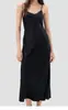 Camisola feminina de verão estilo europeu e americano, ultrafina, sexy, de alta qualidade, cor sólida, vestido longo, pode ser usada como roupa externa, roupão elegante, transfronteiriço