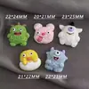 Lindo Monstruo de Piel Sintética Dibujo Animado Pegamento de Crema Funda para Teléfono Broche de Pelo DIY Accesorios de Resina Zueco Pegatina para Taza Materiales