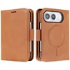Adecuado para iPhone Duo: funda de teléfono tipo flip cover, diseño plegable, con ranuras para tarjetas, cierre magnético y un soporte de carga inalámbrica 2 en 1