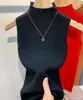 Suéter Tricotado de Novo Estilo para Mulheres, Gola Camisa Fina de Verão, Top Elástico, Gola Falsa sem Manga, Roupa Externa Feminina, Modelagem Justa, Atacado Transfronteiriço