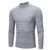 2025 Nuevo Comercio Exterior Otoño e Invierno Transfronterizo Casual para Hombre Color Sólido Cuello Alto Camiseta Camiseta Slim de Manga Larga para Hombre Camiseta Base