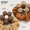Scrunchie Xadrez Floral da Moda Doce Prendedor de Rabo de Cavalo Coque Infantil Acessório de Cabelo Fofo Versátil