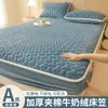 Saia de Cama de Veludo Leite Grau Mãe e Bebê Classe A Capa Peça Única Inverno Acolchoado Espesso Protetor de Colchão Capa de Cama de Veludo Coral 2