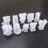Molde de Resina de Cristal de Amapola Varios Estilos de Oso, Animal Geométrico, Unicornio 3D, Conejo de Bendición Moldes de Silicona
