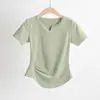 Traje de yoga de secado rápido Summer Naked Sense para mujer, ajustado, adelgazante, transpirable, para correr, entrenamiento, fitness, camiseta de manga corta