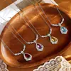 Collar de Plata de Ley S925 Topacio Natural Amatista Estilo Europeo y Americano Cadena para Clavícula Forma de Gota Accesorios para Vestido de Noche de Mujer