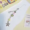 Pequeña original nueva niña rosa color UV chapado cadena de cuerda de estrella de cinco puntas para teléfono móvil colgante de cámara diy cadena de teléfono móvil