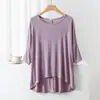 Camiseta de Manga Corta de Modal para Mujer, Nuevo Estilo de Verano, Holgada, Talla Grande, Top Adelgazante, Elegante, Delgada, Camiseta Asimétrica