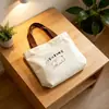 Bolsa de lona con diseño de lindo cachorro de caricatura, bolso de mano de gran capacidad para niñas, adecuado para estudiantes, ir al trabajo y salidas