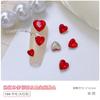 Decoraciones para Uñas con Forma de Corazón de Pedrería para Celebridades de Internet, Pedrería de Cristal de Vidrio Súper Brillante con Parte Posterior Puntiaguda, Tamaños Grandes y Pequeños, Accesorios de Pedrería con Forma de Corazón Color Melocotón Iridiscente