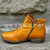 Estação independente Comércio Exterior feminino cabeça redonda PU artificial boca em V botas de couro femininas zíper lateral Botas Martin salto de ferradura quente sapatos femininos