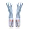 Guantes para Lavar Platos con Forro de Felpa para Limpieza del Hogar, Caucho Duradero, Extra Largos y Gruesos, Impermeables, Adecuados para Mujeres para Lavar Platos y Ropa