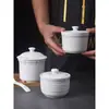 Olla para Sopa de Nido de Pájaro Olla de Cerámica para Sopa Baño María con Tapa Tazón para Huevos al Vapor Postre Saludable Bocadillos Shaxian Olla de Barro para Estofado Revestimiento Interior Creativo