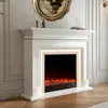 Chimenea Decorativa de Madera Maciza Francesa Gabinete Estilo Americano Chimenea Electrónica Llama Simulada Sala de Estar Arte para el Hogar Gabinete de Exhibición para la Entrada
