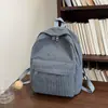 Mochila Escolar Tendencia de Moda Versátil Mochila de Pana Estilo Invierno Simple Color Sólido Gran Capacidad Mochila Casual
