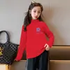Y2329# Camiseta Base Infantil de Gola Semialta com Forro de Lã, Manga Longa Quente para Meninos e Meninas