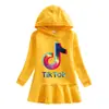 2026 Primavera e Outono Novo Vestido Moletom com Capuz Infantil Desenho Animado Menina Bebê Transfronteiriço Casual Vestido Elegante