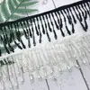 Diretamente do Fabricante: Popular Bordado de Renda com Franjas de Miçangas Feito à Mão Preto e Branco, Acabamento Resistente para Saia de Dança, Acabamento de Fita de Pérolas para Hanfu