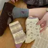 Songmu" Calcetines de Diseñador con Lazo para Mujer Calcetines de Media Pantorrilla Otoño/Invierno Nuevos Estilo Coreano Original Calcetines Apilados para Mujer