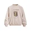 Moletom com estampa de retrato retrô americano para homens, tendência primavera e outono, folgado, casual, pulôver de 350g, gola redonda