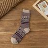 Calcetines de estilo étnico para mujer, calcetines de punto doble de doble vía para primavera y otoño, calcetines retro versátiles de algodón para otoño e invierno, de longitud media hasta la pantorrilla, venta al por mayor