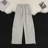 Calça Casual Marrom Scimitar High Street Americana para Meninos Primavera e Outono Cleanfit Marca Trendy Perna Larga Reta Solta
