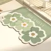 Alfombrilla de suelo floral de tierra de diatomeas estilo ins para baño/inodoro, absorbente de agua, secado rápido, resistente a la suciedad, antideslizante, alfombrilla suave para pies