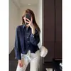 Camisa xadrez estilosa e moderna, conjunto de duas peças de corte solto, nova coleção de outono para mulheres, H090514