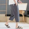 Calça de linho Shorts Masculinos Calça Capri Calça Verão Algodão Fino e Linho Calça Esportiva Casual Calça Reta Folgada