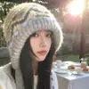 Gorro de punto retro Fair Isle para mujer, nuevo estilo otoño/invierno 2026, adelgazante, cálido, resistente al frío y protector de orejas, sombrero de lana