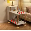 Mesa de cabeceira moderna minimalista para uso doméstico, prateleira de cabeceira para quarto, mesa lateral pequena simples para apartamentos de aluguel, mesa lateral para sofá, mesa de centro