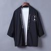 Kimono cárdigan retro de estilo chino para hombre y mujer, estilo ukiyo-e holgado, manga tres cuartos, estilo grúa
