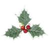 Decoración de Árbol de Navidad DIY Hojas Falsas Guirnalda de Navidad Ratán Bonsái Accesorios para Caja de Regalo Hojas Navideñas Artificiales Fruta Roja Pequeña