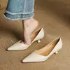 2025 Nuevo Clásico Simple Cuero de Primera Capa Tacón de Gato de 4.5cm Ropa de Trabajo Versátil Zapatos Planos para las Cuatro Estaciones Zapatos de Trabajo Que No Cansan los Pies