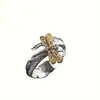 Anillo Nuevo Vintage de Pluma y Libélula con Acentos Dorados, Diseño de Moda Unisex, Anillo Ajustable para Hombres, Transfronterizo