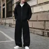 Conjunto de moletom com capuz e calça de moletom, outono, estudante, solto, moda, estilo estrangeiro, modelador, duas peças