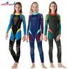 Traje de neopreno personalizado de fábrica 2.5 mm de una pieza cálido para natación de invierno, juvenil, de manga larga, a prueba de frío, para snorkel y surf