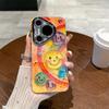 Funda para Teléfono Huawei mate60pro con Pintura al Óleo Ins Cara Sonriente Arcoíris con Diamantes de Imitación Azules Película para Lente Pura70